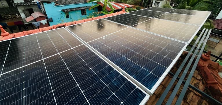 Commercial solar installation in Kollam